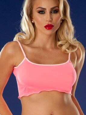 Sexy Crop Top Spaghetti Straps in Semi Sheer Jersey Fabric